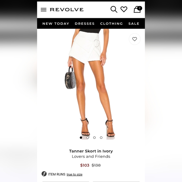 Lovers + Friends Dresses & Skirts - WOMEN'S LOVERS + FRIENDS WHITE IVORY TANNER SKORT SKIRT SZ S $138 REVOLVE